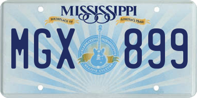 MS license plate MGX899