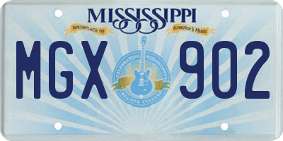 MS license plate MGX902