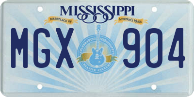 MS license plate MGX904