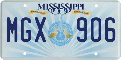 MS license plate MGX906