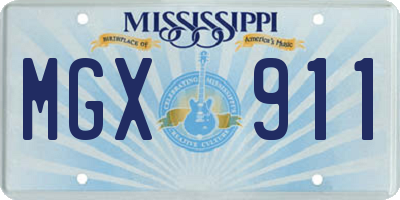 MS license plate MGX911