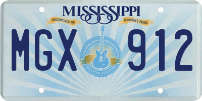 MS license plate MGX912