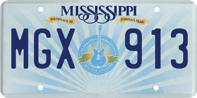 MS license plate MGX913