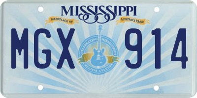 MS license plate MGX914