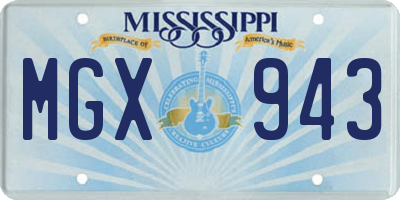 MS license plate MGX943