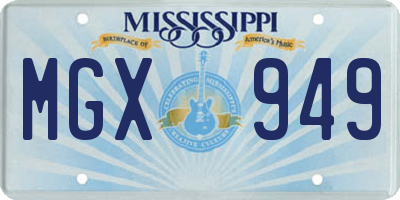 MS license plate MGX949