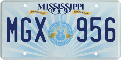 MS license plate MGX956