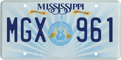 MS license plate MGX961