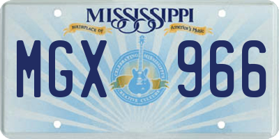 MS license plate MGX966