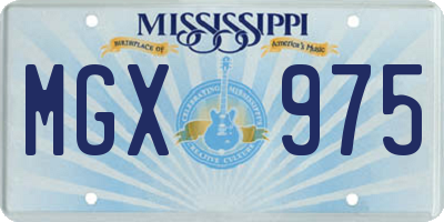 MS license plate MGX975