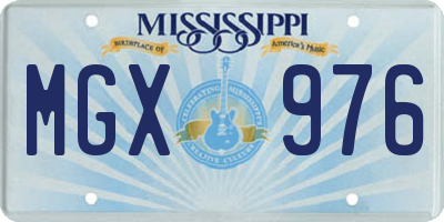 MS license plate MGX976