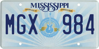 MS license plate MGX984