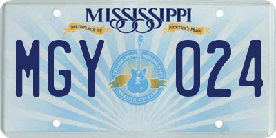 MS license plate MGY024