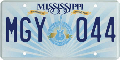 MS license plate MGY044