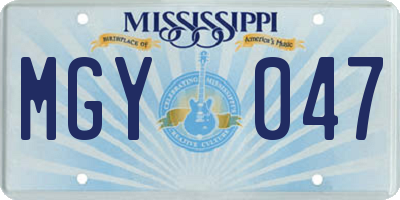 MS license plate MGY047