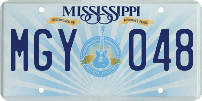MS license plate MGY048