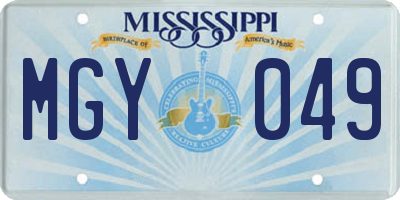 MS license plate MGY049