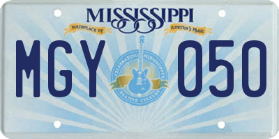 MS license plate MGY050