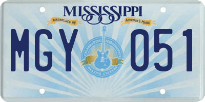 MS license plate MGY051