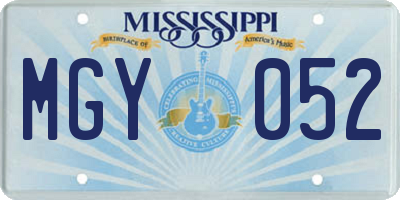 MS license plate MGY052