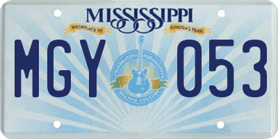 MS license plate MGY053