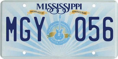MS license plate MGY056