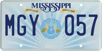 MS license plate MGY057