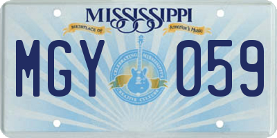 MS license plate MGY059