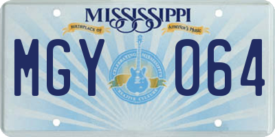 MS license plate MGY064