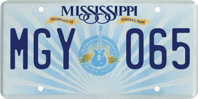MS license plate MGY065