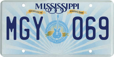 MS license plate MGY069
