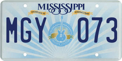 MS license plate MGY073