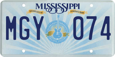 MS license plate MGY074