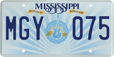 MS license plate MGY075
