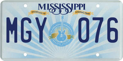 MS license plate MGY076