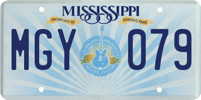 MS license plate MGY079