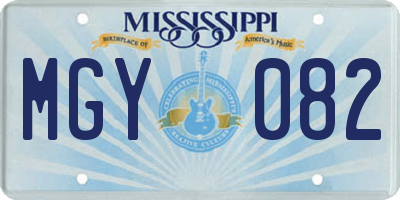 MS license plate MGY082