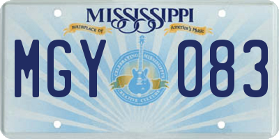 MS license plate MGY083