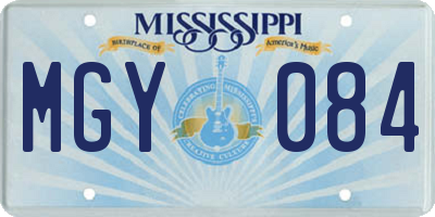 MS license plate MGY084