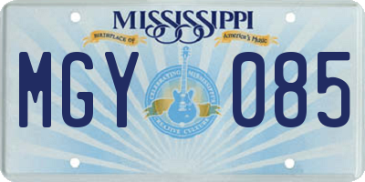 MS license plate MGY085