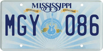 MS license plate MGY086