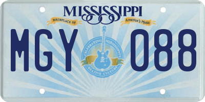 MS license plate MGY088