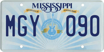 MS license plate MGY090