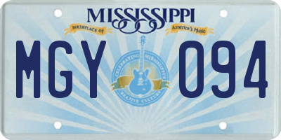 MS license plate MGY094