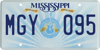 MS license plate MGY095