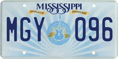 MS license plate MGY096
