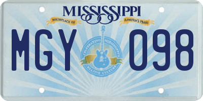 MS license plate MGY098