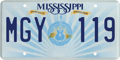 MS license plate MGY119