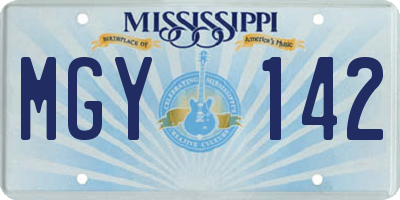 MS license plate MGY142