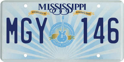 MS license plate MGY146